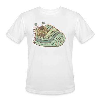 Ball of Wool Yarn and A Blanket - Men's Moisture Wicking Performance T-Shirt - white - Front - Jackson (183cm)