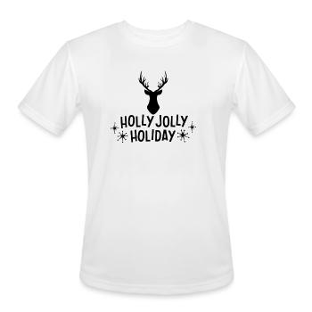 Holly Jolly Christmas - Men's Moisture Wicking Performance T-Shirt - white - Front - Jackson (183cm)