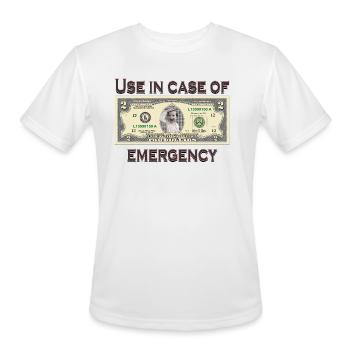 Use in case of emergency - Men's Moisture Wicking Performance T-Shirt - white - Front - Jackson (183cm)