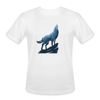 Howling wolf - Men's Moisture Wicking Performance T-Shirt - white - Front - Jackson (183cm)