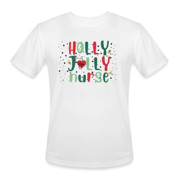 HOLLY JOLLY NURSE - Men's Moisture Wicking Performance T-Shirt - white - Front - Jackson (183cm)