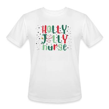 HOLLY JOLLY NURSE - Men's Moisture Wicking Performance T-Shirt - white - Front - Jackson (183cm)