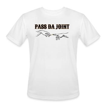 Pass Da Joint Weed Rasta Canabis Vibes - Men's Moisture Wicking Performance T-Shirt - white - Front - Jackson (183cm)