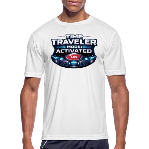 Time Traveler Mode – Futuristic Neon Sci-Fi Tee - Men's Moisture Wicking Performance T-Shirt