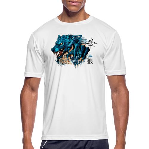Blue Wolf Graffiti Street Art - Men's Moisture Wicking Performance T-Shirt