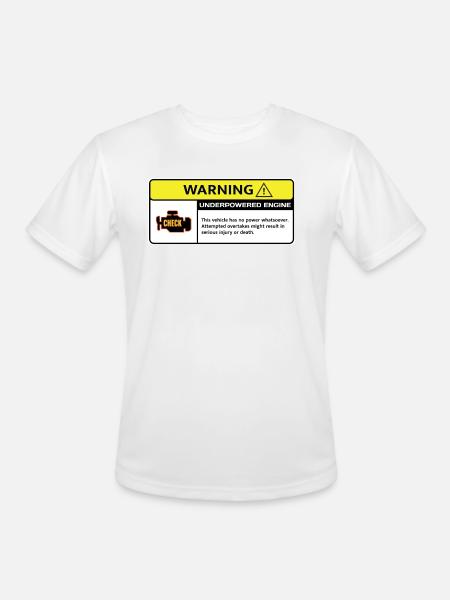 Underpowered Engine Warning - Men's Moisture Wicking Performance T-Shirt - white