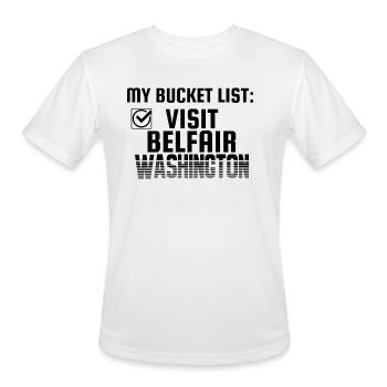 Belfair Washington Bucket List Home Town - Men's Moisture Wicking Performance T-Shirt - white - Front - Jackson (183cm)