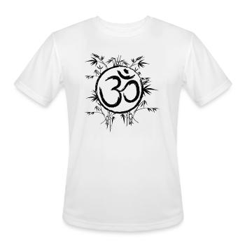Om Aum Symbol in Nature Style - Men's Moisture Wicking Performance T-Shirt - white - Front - Jackson (183cm)