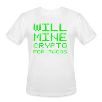 Will Mine Crypto For Tacos Crypto Currency Miner G - Men's Moisture Wicking Performance T-Shirt - white - Front - Jackson (183cm)