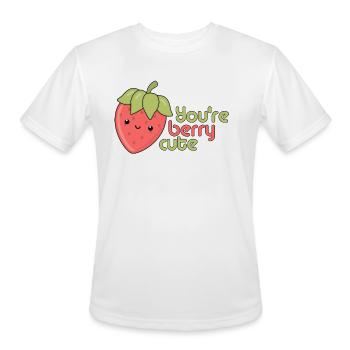 Funny "You're Berry Cute" - Men's Moisture Wicking Performance T-Shirt - white - Front - Jackson (183cm)
