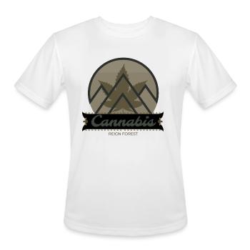 Cannabis Mountains - Highdea Funny GraphicT Shirt - Men's Moisture Wicking Performance T-Shirt - white - Front - Jackson (183cm)
