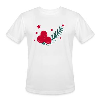 Christmas Holly leaves and berries1 - Men's Moisture Wicking Performance T-Shirt - white - Front - Jackson (183cm)