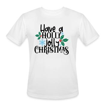 Holly Jolly Christmas - Men's Moisture Wicking Performance T-Shirt - white - Front - Jackson (183cm)