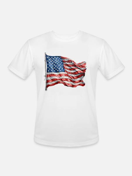 America flag - Men's Moisture Wicking Performance T-Shirt - white