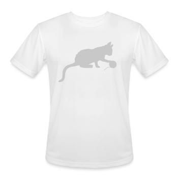 Wool ball kitten playing - Men's Moisture Wicking Performance T-Shirt - white - Front - Jackson (183cm)