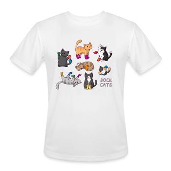 Sock Cats - Men's Moisture Wicking Performance T-Shirt - white - Front - Jackson (183cm)