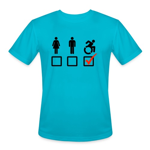 A wheelchair user is also suitable - Men's Moisture Wicking Performance T-Shirt