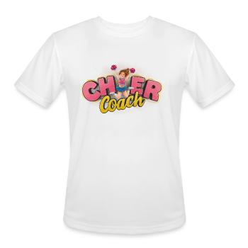Cheerleading a Sport Tumbles and Lifts Spirits - Men's Moisture Wicking Performance T-Shirt - white - Front - Jackson (183cm)