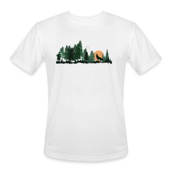 Wildlife Wolf Howling - Men's Moisture Wicking Performance T-Shirt - white - Front - Jackson (183cm)
