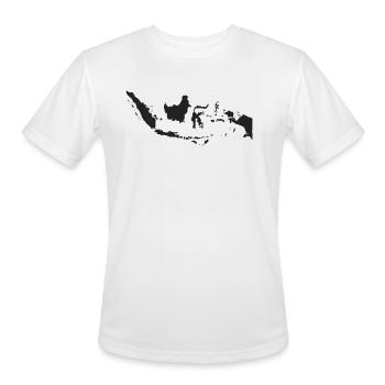 Indonesia Map in Black - Men's Moisture Wicking Performance T-Shirt - white - Front - Jackson (183cm)