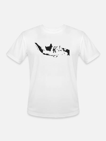 Indonesia Map in Black - Men's Moisture Wicking Performance T-Shirt - white