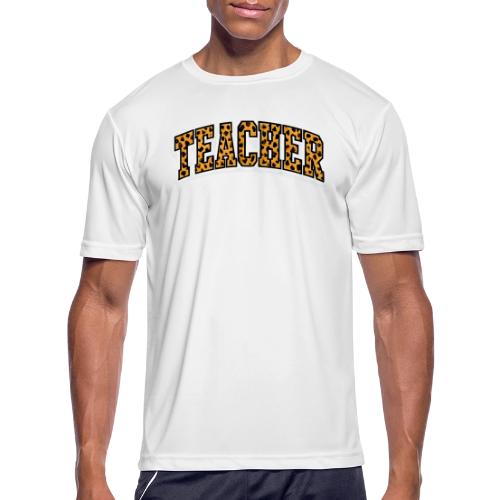 Leopard Print Teacher Typography - Men's Moisture Wicking Performance T-Shirt
