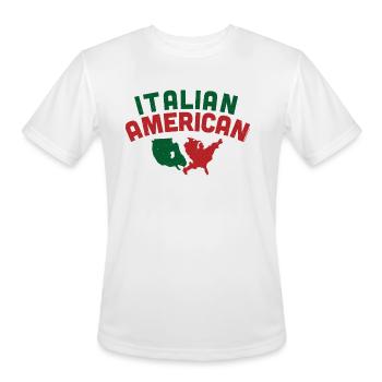 Italian American Map yellow - Men's Moisture Wicking Performance T-Shirt - white - Front - Jackson (183cm)