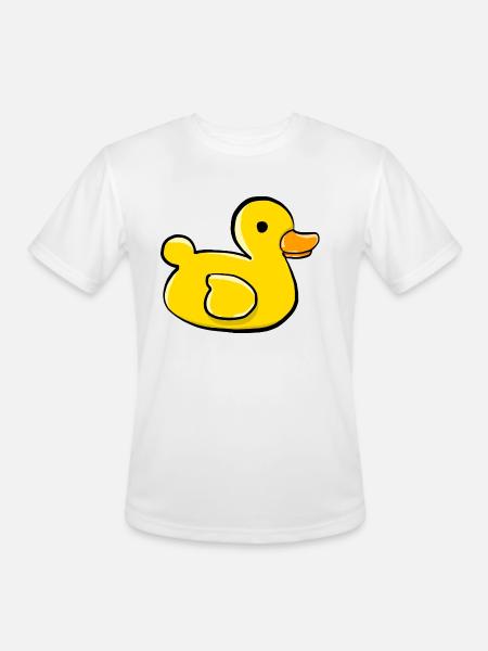 Rubber Ducky Bath Toy - Men's Moisture Wicking Performance T-Shirt - white