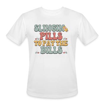 Slingin pills to pay the bills - Men's Moisture Wicking Performance T-Shirt - white - Front - Jackson (183cm)