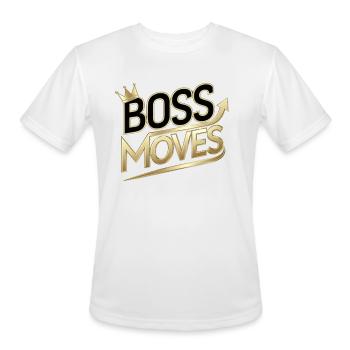 Boss Moves Design - Men's Moisture Wicking Performance T-Shirt - white - Front - Jackson (183cm)
