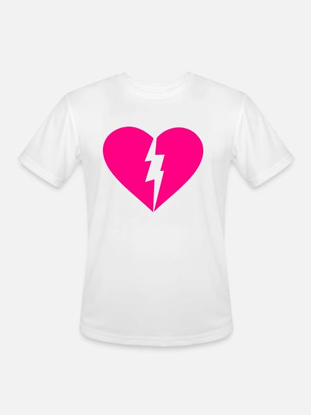 Broken Heart - Men's Moisture Wicking Performance T-Shirt - white