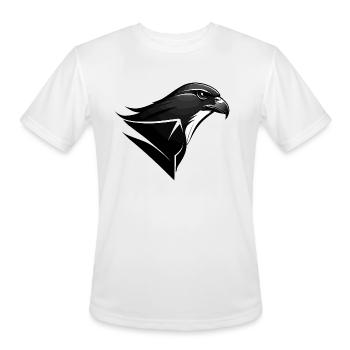 Minimalist Stylized Black Falcon - Men's Moisture Wicking Performance T-Shirt - white - Front - Jackson (183cm)