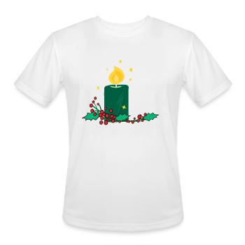 Christmas candle and holly berry - Men's Moisture Wicking Performance T-Shirt - white - Front - Jackson (183cm)