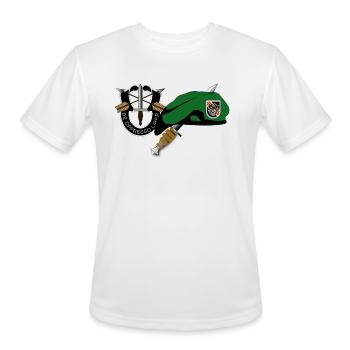 Emblem - 5th SFG-VietNam, DUI, Beret & Dagger-1.pn - Men's Moisture Wicking Performance T-Shirt - white - Front - Jackson (183cm)