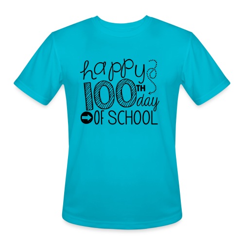 Happy 100th Day of School Arrows Teacher T-shirt - Men's Moisture Wicking Performance T-Shirt