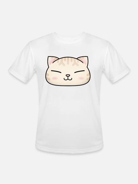 Cute Cream Cat Face - Men's Moisture Wicking Performance T-Shirt - white