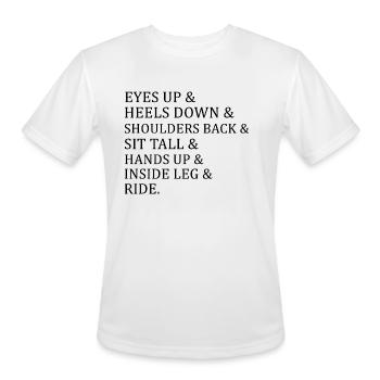 Equestrian Horseback Riding Checklist - Men's Moisture Wicking Performance T-Shirt - white - Front - Jackson (183cm)