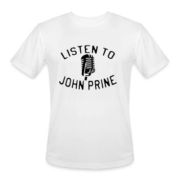 Listen to John Prine - Men's Moisture Wicking Performance T-Shirt - white - Front - Jackson (183cm)