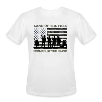 land of the free urban camo Troops - Men's Moisture Wicking Performance T-Shirt - white - Front - Jackson (183cm)