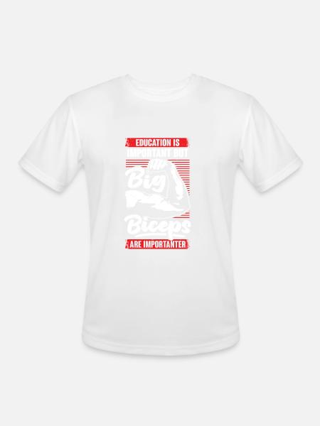 Funny Bodybuilding Biceps Fitness Bodybuilder Gift - Men's Moisture Wicking Performance T-Shirt - white