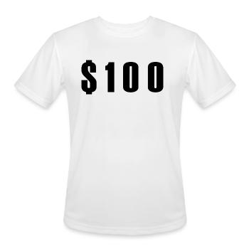100 dollars sign - Men's Moisture Wicking Performance T-Shirt - white - Front - Jackson (183cm)