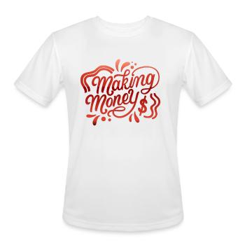 making money - Men's Moisture Wicking Performance T-Shirt - white - Front - Jackson (183cm)