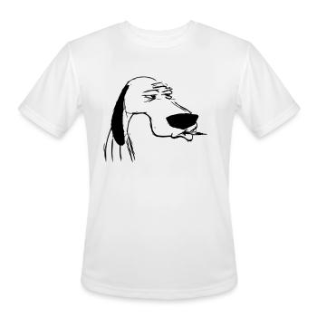smoking dog - Men's Moisture Wicking Performance T-Shirt - white - Front - Jackson (183cm)