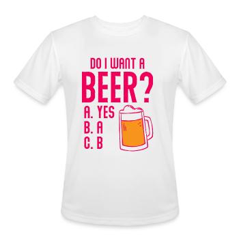 Beer Craft Beer - Men's Moisture Wicking Performance T-Shirt - white - Front - Jackson (183cm)