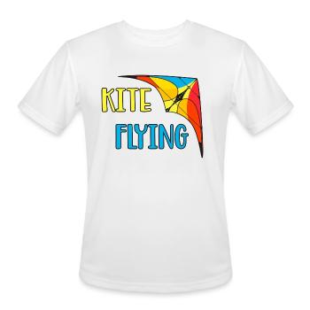 Delta Glider Hang Gliding Stunt Kite - Men's Moisture Wicking Performance T-Shirt - white - Front - Jackson (183cm)