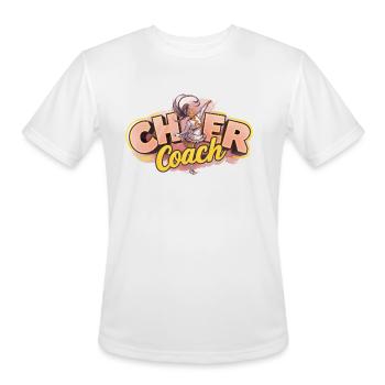 Cheerleading a Sport Tumbles and Lifts Spirits - Men's Moisture Wicking Performance T-Shirt - white - Front - Jackson (183cm)