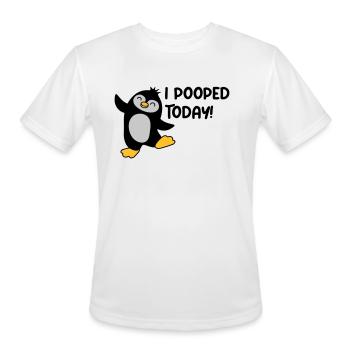 I pooped today penguin - Men's Moisture Wicking Performance T-Shirt - white - Front - Jackson (183cm)