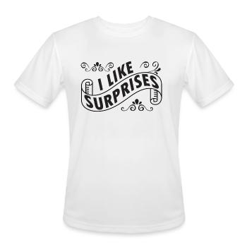 I like surprises - Men's Moisture Wicking Performance T-Shirt - white - Front - Jackson (183cm)