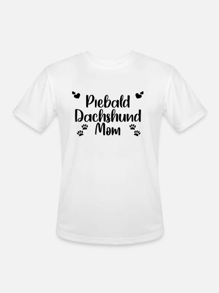 Piebald Dachshund Mom - Men's Moisture Wicking Performance T-Shirt - white