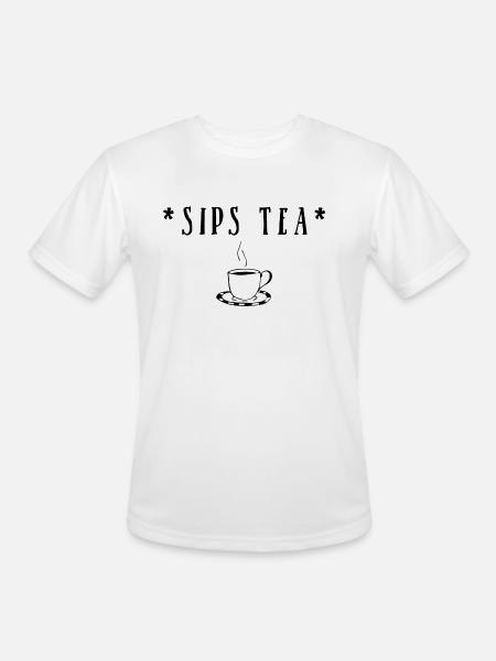 Sips tea - Men's Moisture Wicking Performance T-Shirt - white